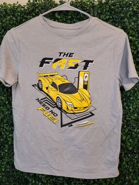 Boys The Fast Yellow Sports Car Graphic Tee
